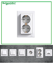 Подвійна розетка із заземленням біла з Schneider Electric Asfora EPH9900121