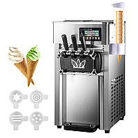 VEVOR Ice Cream Maker Desktop Commercial Soft Ice Cream Maker 16-18 L/H 50Hz Ice Cream Maker 220V Stainless