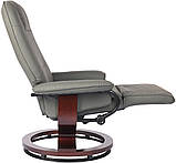 Крісло сіре для відпочинку з масажем + пуф + обігрів, фото 5