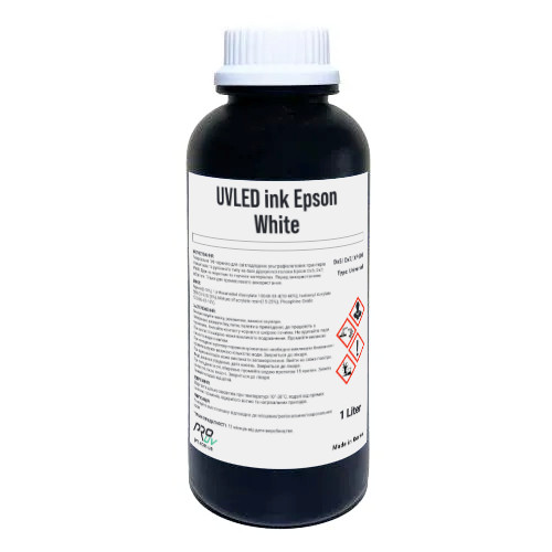 УФ чорнило UVLED PRO INK™  для Epson DX5, DX7, XP600 WHITE 1000г