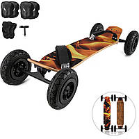 Скейтборд VEVOR Mountainboard Flame 94x24 см, лонгборд 7,8 дюйма, без батареи, с отличными функциями, с