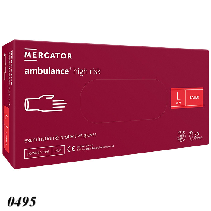 Рукавички латексні Mercator медичні 50 шт L, фото 1
