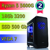 Игровой компьютер / ПК  AMD Ryzen 5 5600G  6 x 3.9 GHz + 16Gb DDR4 + SSD 500 Gb + Vega 7