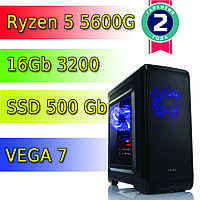 Игровой компьютер / ПК AMD Ryzen 5 5600G 6 x 3.9 GHz / 16Gb DDR4 / SSD 500 Gb / Vega 7