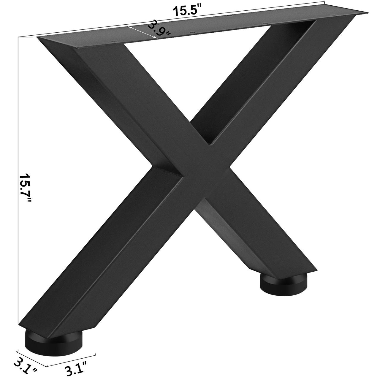 VEVOR ножки стола 400 x 395 мм X-Frame, каркас стола 15,7 x 15,5 дюймов, направляющие из нержавеющей стали, - фото 7 - id-p1845899997