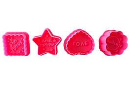 Набори кондитерських плунжерів для мастики та печива пластиковий Побажання 4 штуки