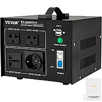 VEVOR Преобразователь напряжения 2000 Вт Тороидальный трансформатор 10 А Инвертор зарядного устройства с 4