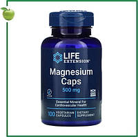 Магний в капсулах, 500 мг, 100 вегетарианских капсул, Life Extension, США