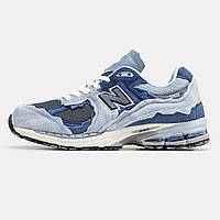 Кроссовки мужские New Balance 2002R голубые, Нью Баланс 2002R замшевые, код MD-0935