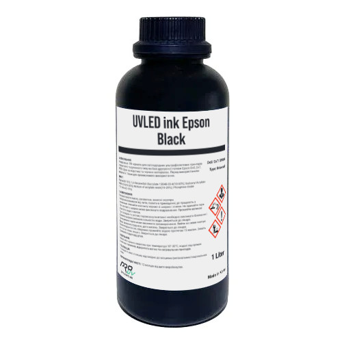 УФ-чорнило UVLED PRO INK™ для Epson DX5, DX7, XP600 BLACK 1000г