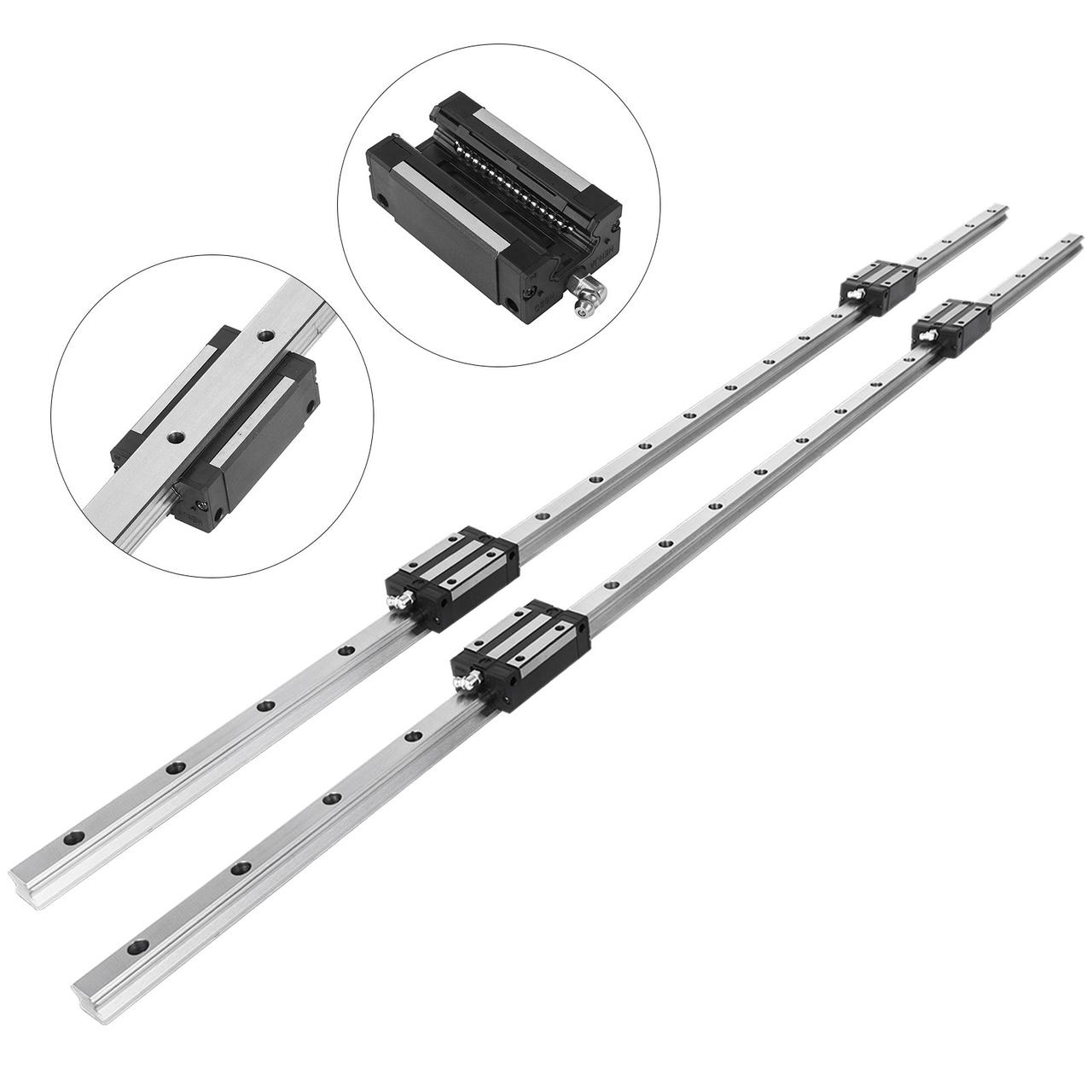 VEVOR Linear Rail HGH20, набор направляющих для линейных подшипников с 4 опорными блоками и 2 направляющими - фото 1 - id-p1845892517