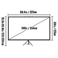 VEVOR 16:9 экран проектора 4K HD презентационная стена штатив проекционная поверхность роликовый экран 227x127