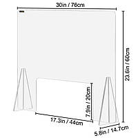 VEVOR 60 x 76 см Перегородка из плексигласа 23,6 x 30 Плечевой экран Акриловый экран для конфиденциальности