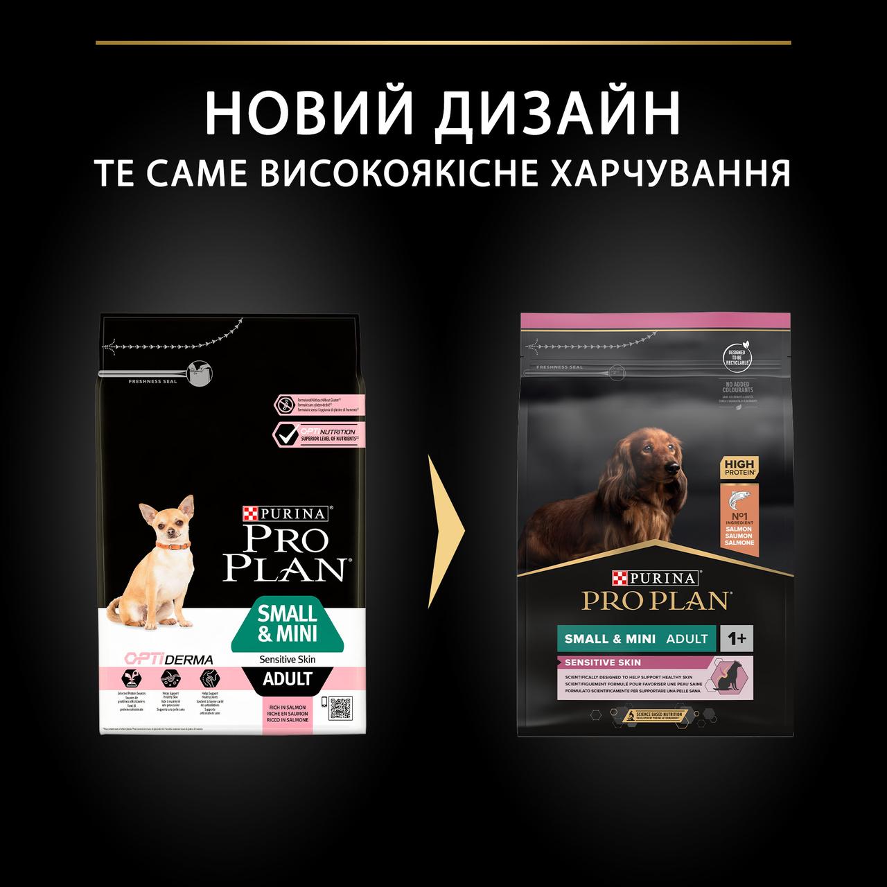 Сухой корм PRO PLAN Small&Mini Adult Sensitive для собак мелких пород с чувствительной кожей, с лососем 3 кг - фото 2 - id-p1689088149