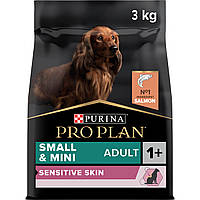 Сухий корм PRO PLAN Small&Mini Adult Sensitive для дорослих собак дрібних порід з чутливою шкірою, з лососем 3 кг (7613035114890)