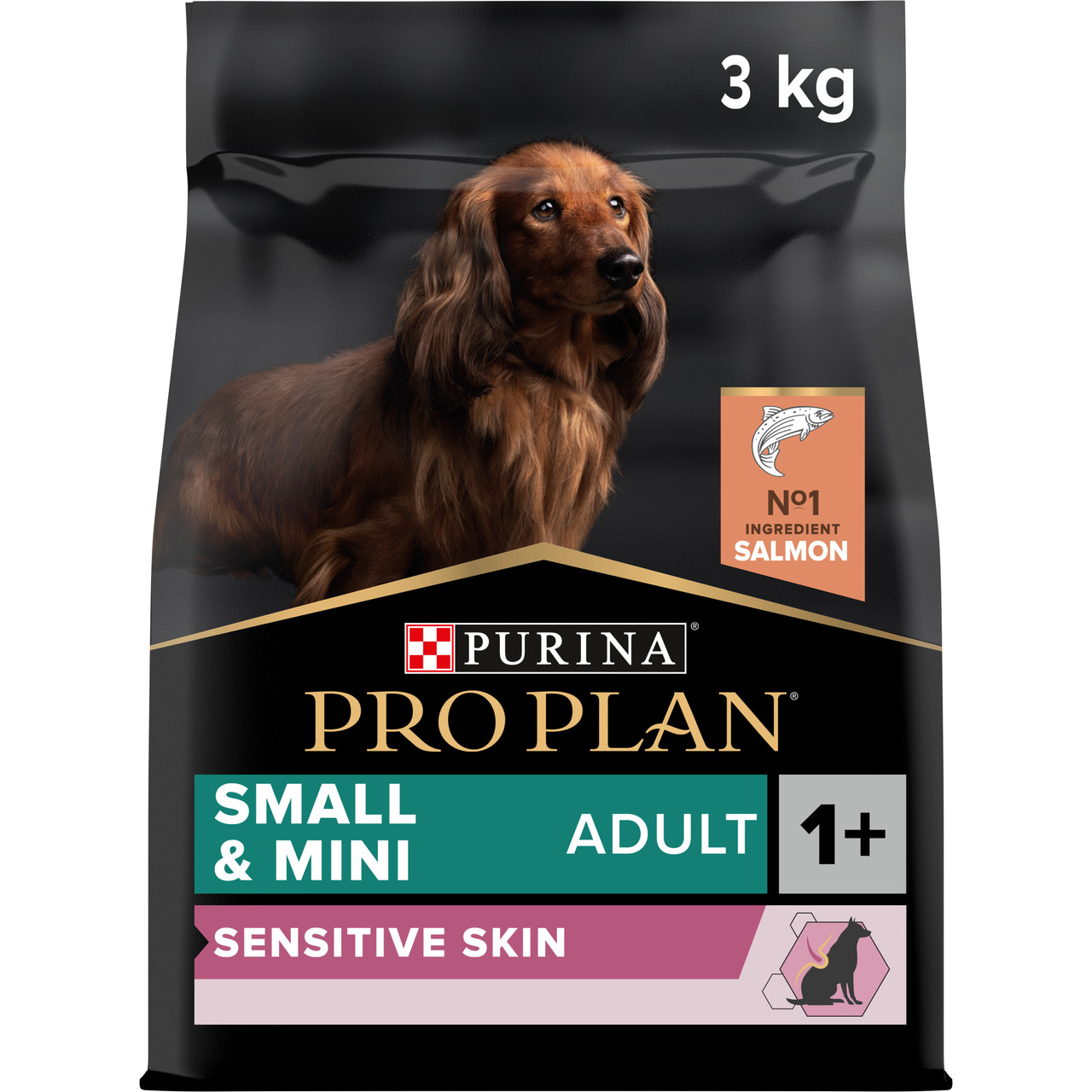 Сухой корм PRO PLAN Small&Mini Adult Sensitive для собак мелких пород с чувствительной кожей, с лососем 3 кг - фото 1 - id-p1689088149