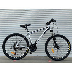 Велосипед алюмінієвий гірський TopRider-680 26" Білий + подарунок крила або насос