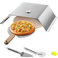 VEVOR насадка для пиццы газовый гриль, 3 шт., вытяжка для пиццы 48x35x17 см угольный гриль печь для пиццы,