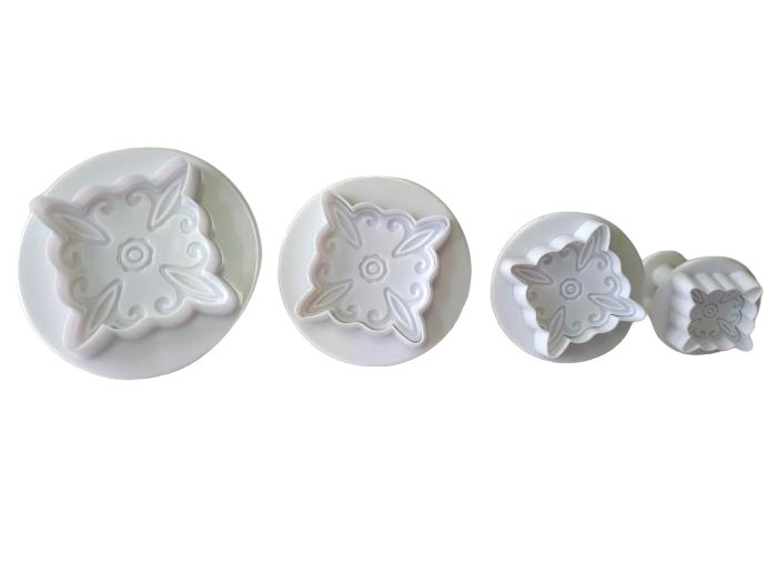 Набори кондитерських плунжерів для мастики та печива пластиковий Квадратики 4 штуки