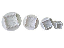 Набори кондитерських плунжерів для мастики та печива пластиковий Квадратики 4 штуки