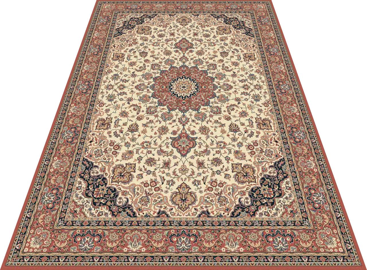 Килим KASBAH S 12217/471 2Х2 Бежевий з рожевим коло