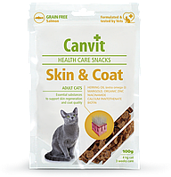 Лакомство Canvit Skin & Coat Snack для кожи и шерсти кошек 100г