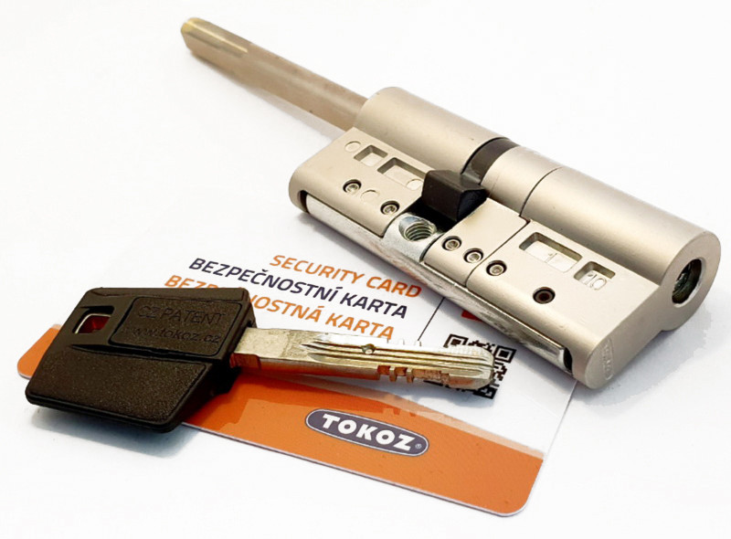 Циліндр Tokoz Pro 300 шток/ключ нікель матовий (Чехія)