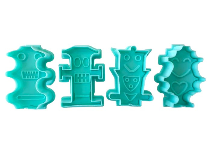 Набори кондитерських плунжерів для мастики та печива пластиковий Роботи 4 штуки