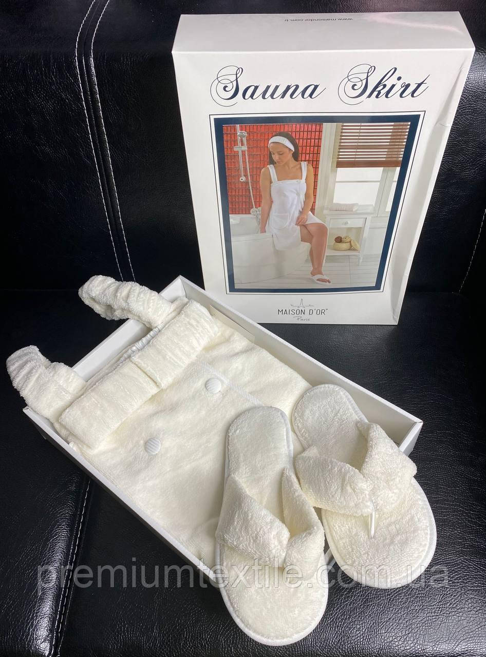 Набор для сауны женский Maison D'or Sauna Skirt Кремовый Ecru размер S-M - фото 5 - id-p1845971758