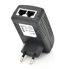 POE інжектор RITAR RT-PIN-24/12EU, 24V 0,5A (12Вт) з портами Ethernet 10/100Мбіт/с, EU PLUG