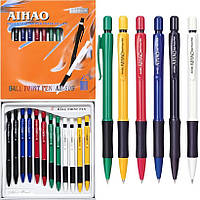 Шариковая автоматическая ручка синяя AH503 AIHAO Original в упаковке 24 шт