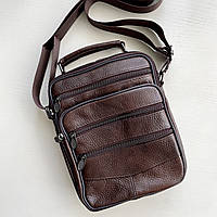Сумка планшет мужская кожаная через плечо коричневая, мужская сумка барсетка натуральная кожа наплечная
