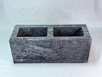 Блок модульный заборный с мраморной текстурой 500х190х190 бело-черный