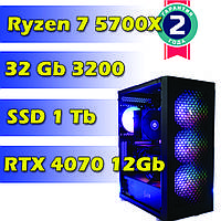 Игровой компьютер AMD Ryzen 7 5700X (8 x 4.6Ghz) / 32 Gb / SSD 1 Tb / RTX 4070 12Gb