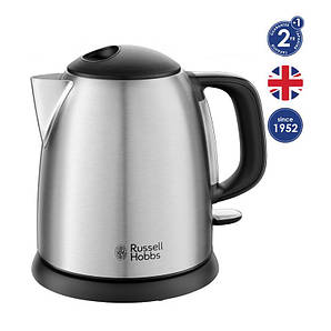 Електрочайник Russell Hobbs Adventure, 1л, метал , сріблясто-чорний