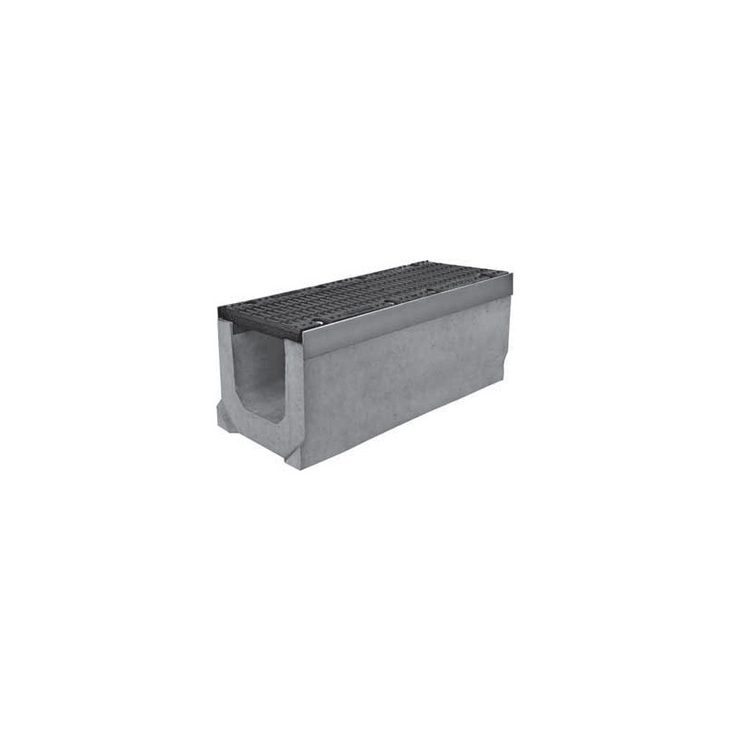 Комплект: лоток водовідвідний Super ЛВ-20.30.30 бетонний з чавунними ґратами, клас Е