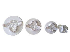 Набори кондитерських плунжерів для мастики та печива пластиковий Ажурний 4 штуки