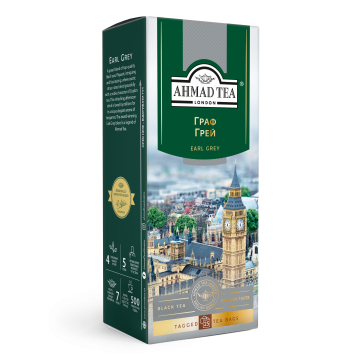 Чай чорний пакетований Ахмад (Ahmad Tea Earl Grey) Граф Грей 25*2г.