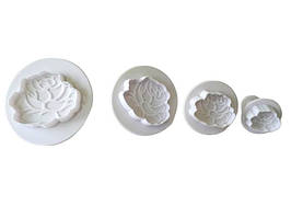 Набори кондитерських плунжерів для мастики та печива пластиковий Роза 4 штуки