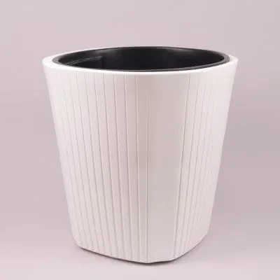 Горщик пластиковий MUZA з вкладом білий 39 см, фото 1