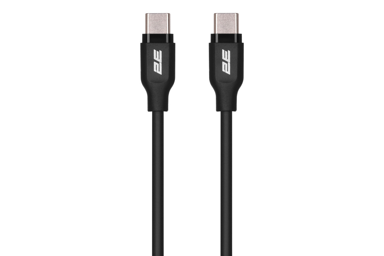 2E Кабель USB-C - USB-C Glow 60W 1m Black