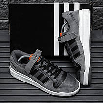 Чоловічі кросівки Adidas Forum 84 Low Grey Black White ALL10958, фото 5