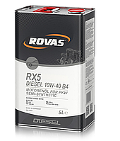 Полусинтетическое моторное масло Rovas RX5 Diesel 10W-40 B4 5л