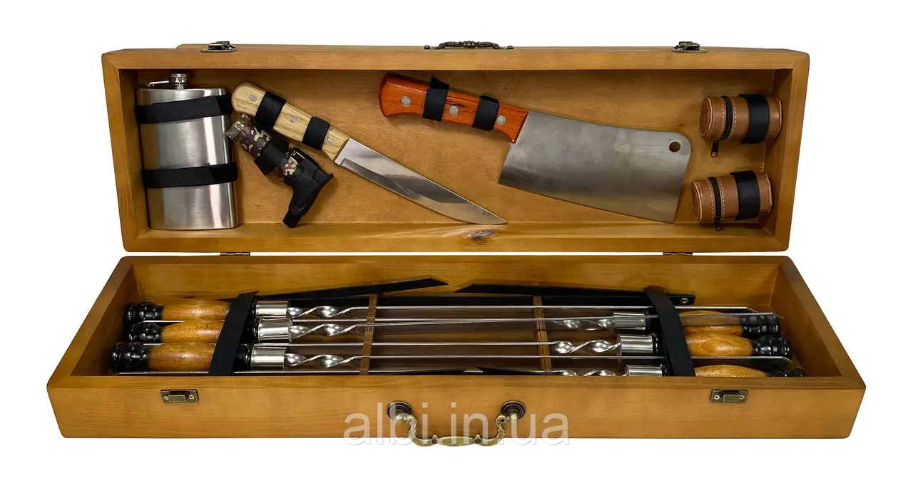 Набір шампурів Мастер BBQ, подарунковий набір, подарунок чоловікові на день народження, ювілей, свято