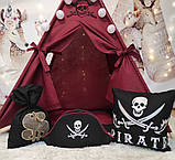Намет дитячий Вігвам для дітей курінь для ігор БОН БОН Пірати Карибського моря, Капелюх Пірата Повний комплект, фото 2