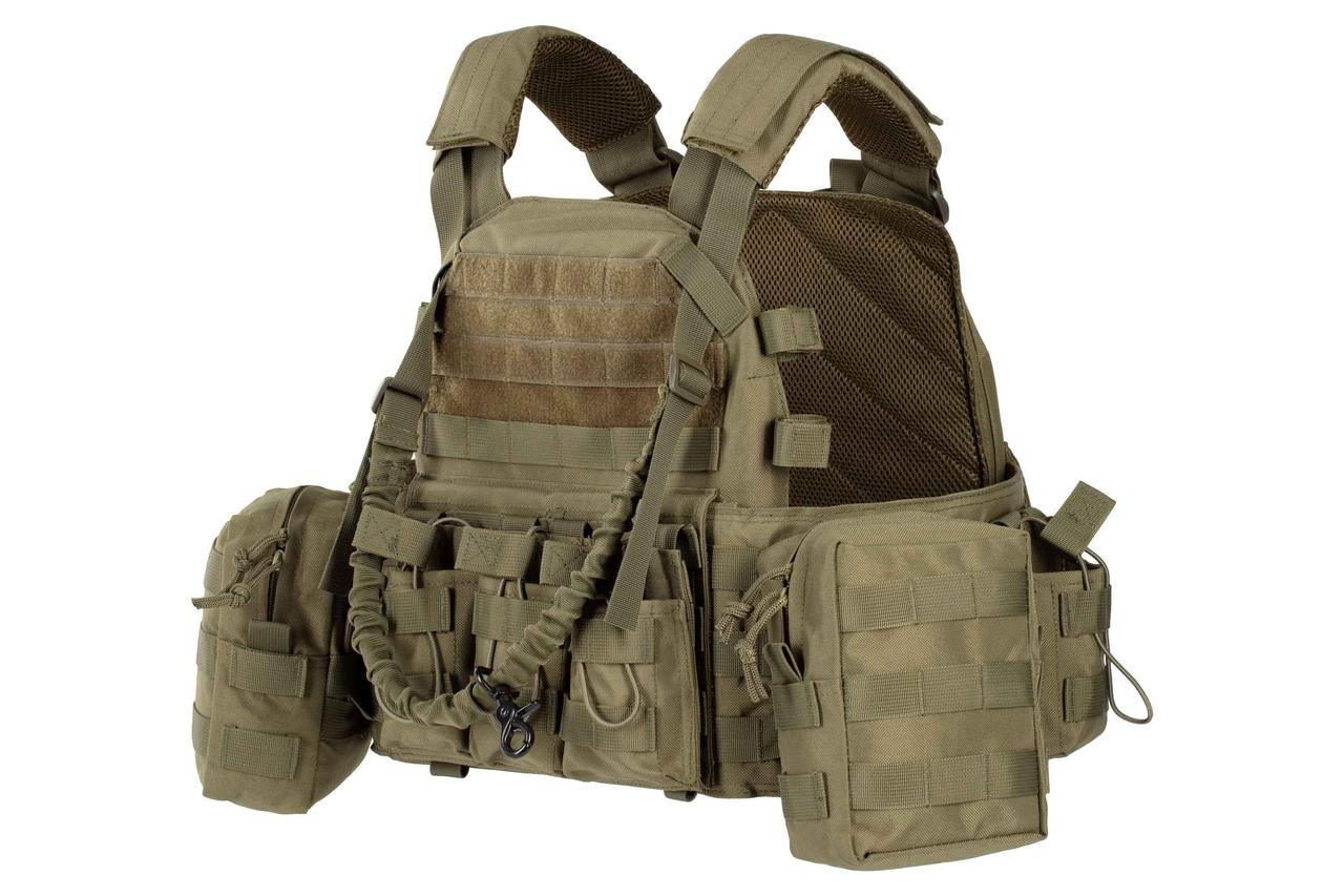 2E Tactical Плитоноска з додатковими сумками Тип1, Молле, хакі
