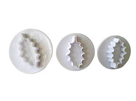 Набори кондитерських плунжерів для мастики та печива пластиковий Листя 3 штуки