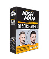 Шампунь-краска для волос, бороды и усов Nishman Hair Bear Care Black Shampoo 2x200мл