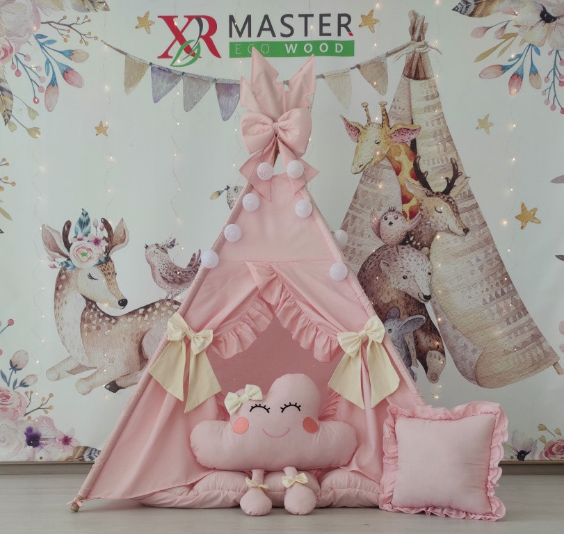 Намет дитячий Вігвам для дітей курінь для ігор Pink house БОН БОН Bubbles! Повний комплект!, фото 1