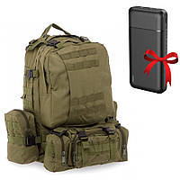 Тактический рюкзак 55л B08 с подсумками (55х40х25 см) + Подарок Повербанк 10000 mAh Remax RPP-96